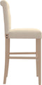 vidaXL - Barstoelen - 2 - st - massief - rubberhout - en - stof