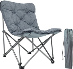 TRVLMORE Comfort Lounge - Campingstoel - Opvouwbaar - 135 kg draagvermogen - Grijs