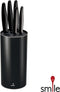 Smile Messenset RVS 6-delig - Rond Messenblok met Magnetische Insteek - Zwart