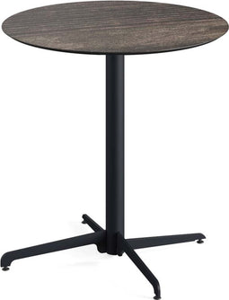 X Cross Terrastafel Zwart Frame + Riverwashed Wood HPL 70 cm - Essentials 110031470 - Horeca & Professioneel