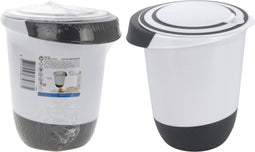Mengkom met Deksel 1.5L Wit/Zwart