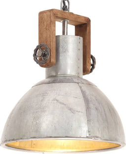 vidaXL Hanglamp industrieel rond 25 W E27 30 cm zilverkleurig