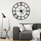 HAITANG - Wandklok - 80 cm stille kwarts met zwart metalen frame - Rond