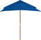 vidaXL - Parasol - met - houten - paal - 150x200 - cm - blauw