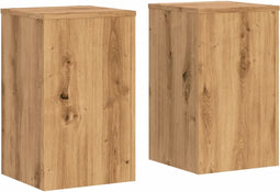vidaXL - Plantenstandaards - 2 - st - 30x30x50 - cm - hout - artisanaal - eiken