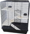 Remy - Rattenkooi - 3 verdiepingen 58x38x72 cm - Zwart