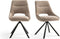 Furnihaus Tosca Eetkamerstoelen - Set van 2 - Luxe stof - Taupe (2 stuks)