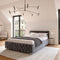 Juskys Nizza - Gestoffeerd Bed - LED Verlichting Bedlade - 140 x 200 cm - Grijs