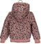 Nono Bella - Meisjes Jas - Waterafstotend met capuchon - Vintage roze luipaardprint - Maat 134/140