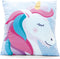 Sierkussen - Unicorn Meisjes Roze/blauw - Blauw En Roze - 30 Cm X 20 Cm