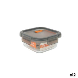 Hermetische Lunchtrommel MasterChef Grijs Transparant Vierkant 530 ml (12 Stuks)