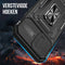 Podec iPhone 12 Pro - Telefoonhoesje - Anti-Shock Case Cover met Kickstand Ring en Screenprotector - Zwart