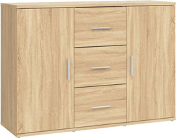 vidaXL - Dressoir - 91x29,5x65 - cm - bewerkt - hout - sonoma - eikenkleurig