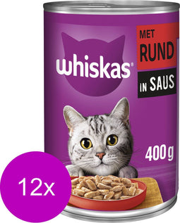 Whiskas Natvoer - Adult - Rund - 12 x 400 gr