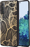 iMoshion Hoesje Geschikt voor Samsung Galaxy S21 Hoesje Siliconen - iMoshion Design hoesje - Goud / Zwart / Golden Leaves
