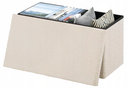 eSituro Opbergbank - Opvouwbare Zitbank 80L - 76 x 37 x 38 cm - Beige