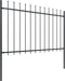 vidaXL - Tuinhek - met - speren - bovenkant - 5,1x1,2 - m - staal - zwart