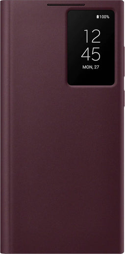 Samsung Smart Clear View Hoesje - Samsung Galaxy S22 Ultra - Burgundy