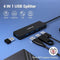 HOPDAY Ultra Slim USB 3.0 Hub - 4 Poorten - 5 Gbps - Zwart