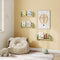 Woltu Kinder Wandboekenkast - 3 Planken - Wolkvorm - 65 x 23 x 12,7 cm - Grenen & MDF (3 stuks)