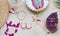 Scmyk BG-267 - Armband - Gevlochten met zilver plated schakelketting - Donker roze