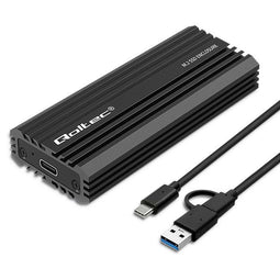 Qoltec 52270 NV2270 Enclosure for M.2 SSD Drive | SATA | NVMe | USB-C | 2TB