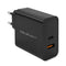 Qoltec 52381 Super Quick PD Charger | 1xUSB-C | 1xUSB| 90W | 5-20V | 2.4-4.35A | Black