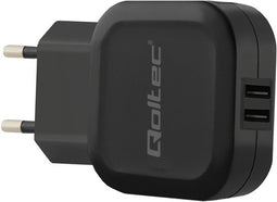 Qoltec Oplader 17W | 5V | 3.4A | 2xUSB.