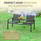 O'DADDY® Tuinbank - Tuinbank met Tafel - Weerbestendig - Zwart - 142 x 57 x 82 cm