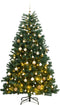 vidaXL - Kunstkerstboom - met - scharnieren - 300 - LED's - en - kerstballen - 210 - cm
