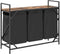 vidaXL - Wasmand - 3 - vakken - met - plank - gerookt - eikenkleurig