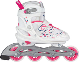 Nijdam White Wedge - Skeelers - Verstelbaar 29-32 - Wit