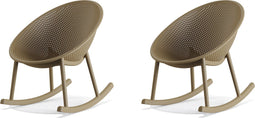 Qosy outdoor schommelstoel - zand - SET VAN 2