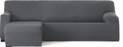 Hoes voor chaise longue met korte armleuning links Eysa BRONX Donker grijs 110 x 110 x 310 cm