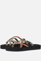 Teva W Olowahu - Dames Slippers - Maat 39 - Zwart/Bruin/Groen