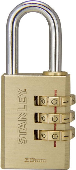 Stanley Hangslot - Cijferslot 3 Cijfers - 30 MM - Massief Messing