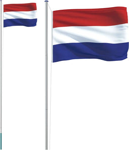 vidaXL - Vlag - met - vlaggenmast - Nederland - 6,23 - m - aluminium