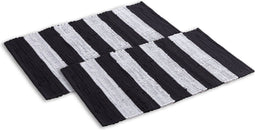 SVJ Douchemat Rechthoekig - 80x50x1 cm - Katoen - Grijs - Set van 2