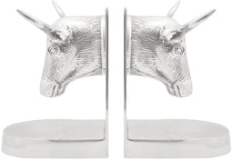 vidaXL - Boekensteunen - 2 - stuks - Zilver - 21,5x15,5x20 - cm - Aluminium - Bull