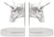 vidaXL - Boekensteunen - 2 - stuks - Zilver - 21,5x15,5x20 - cm - Aluminium - Bull