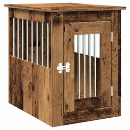 vidaXL - Hondenbench - 45x62x59 - cm - bewerkt - hout - oud - houtkleurig