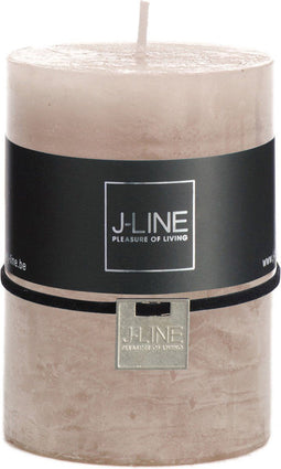 J-Line cilinderkaars Zand - lichtroze - medium - 39U - 6 stuks