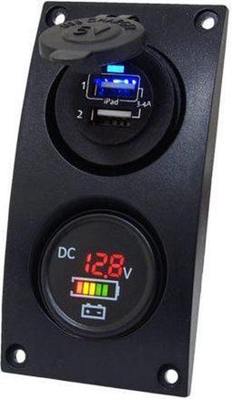 dubbel USB & Volt/accu indicator