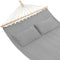 tectake® Dubbele hangmat - 2 personen - 2 kussens - Ligvlak 230x145 cm - Draagvermogen 240 kg - Grijs (2 stuks)
