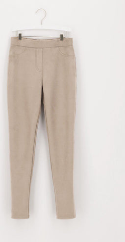 Oroblu Pull On Leggings - Faux Suede - Kleur zand - Maat S