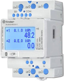 Finder 7M.38.8.400.0312 Bidirectionele kWH-meter (DIN-rail) Digitaal 80 A 1 stuk(s)