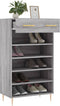 vidaXL - Schoenenkast - 60x35x105 - cm - bewerkt - hout - grijs - sonoma - eikenkleur