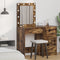 vidaXL - Kaptafel - met - LED-verlichting - - - Gerookt - Eiken - 50x41x135 - cm