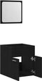 vidaXL - 2-delige - Badkamermeubelset - bewerkt - hout - zwart - eikenhout