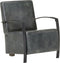 vidaXL Fauteuil echt leer verweerd grijs